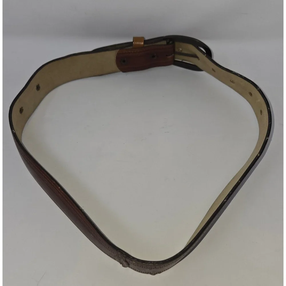 Vintage Lee Jeans Leather Boy's Belt Pair Black Brown 28 Inch Slide Buckle